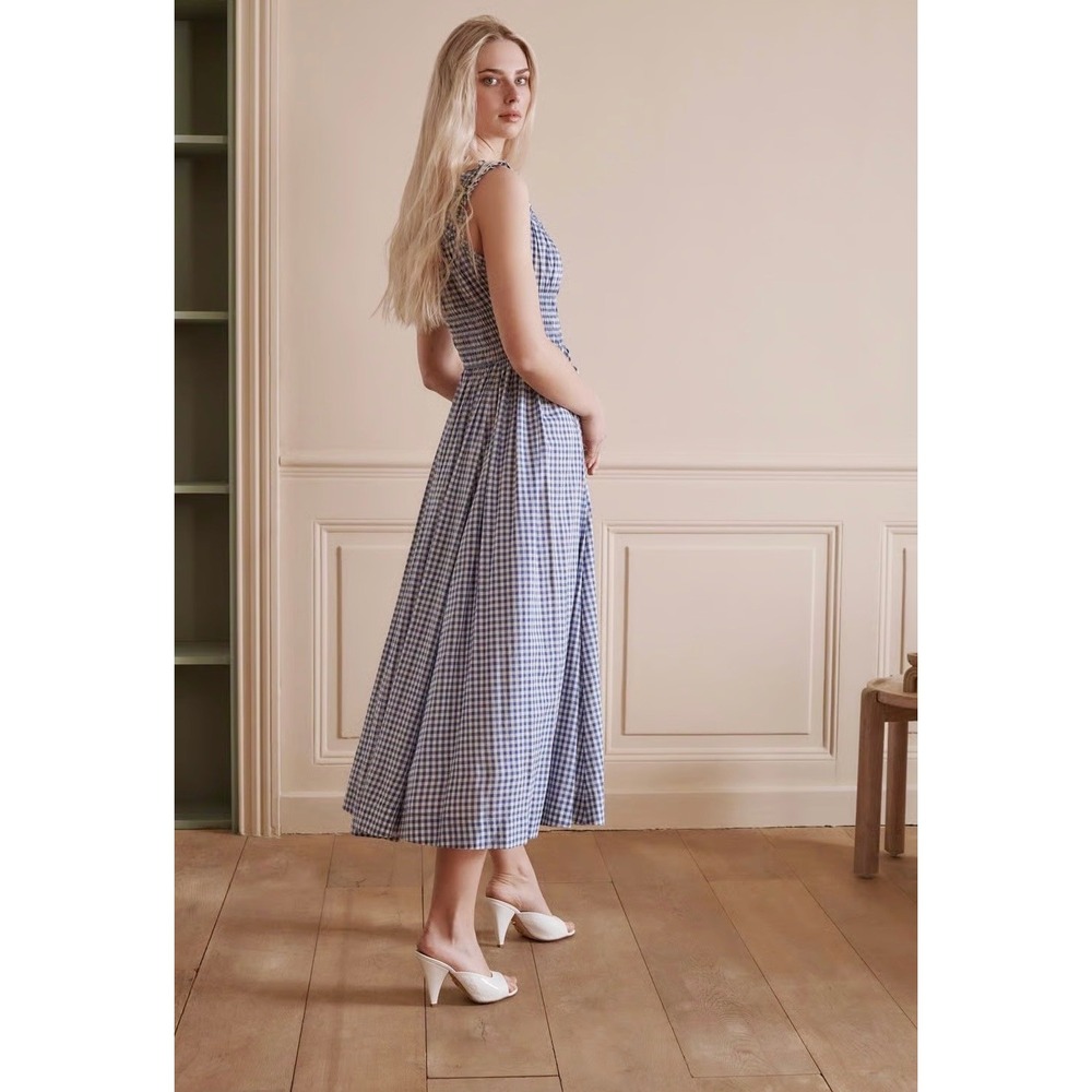 Doen Emmaretta Dress in Blue Gingham Size Medium NWT - Picture 7 of 16